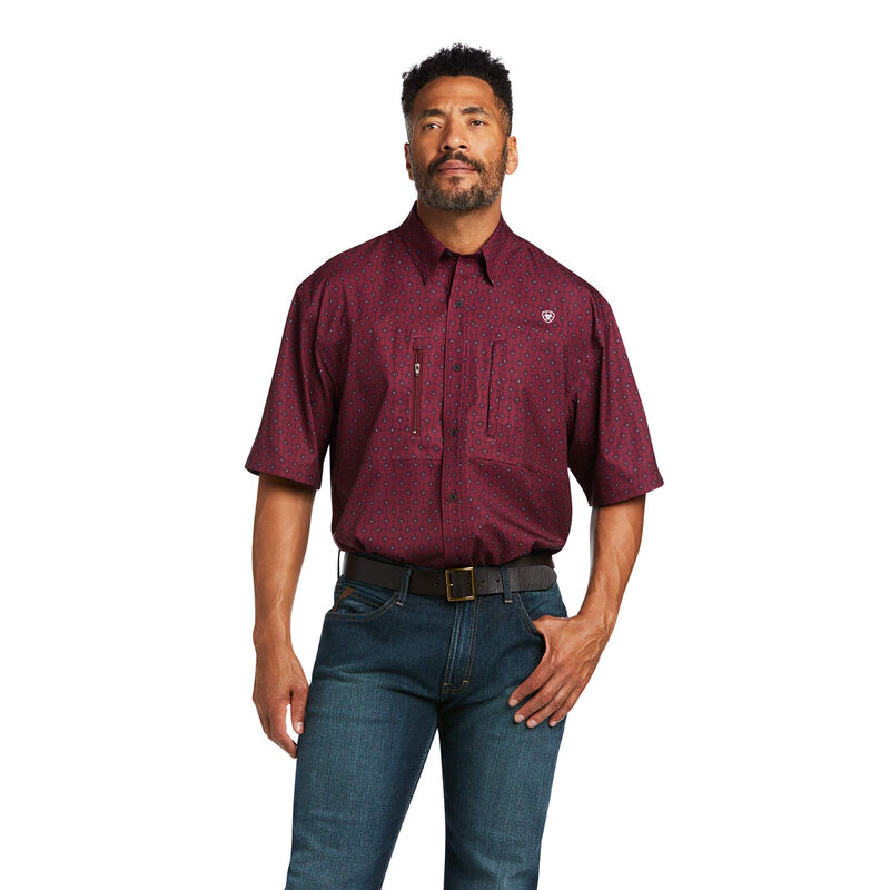 Ariat Hemden Herren - Venttek Classic Fit Bordeaux ( QPMCL-5102 )
